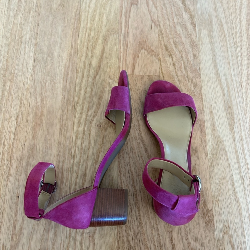 Michael Kors Fuchsia Block Heel Sandals